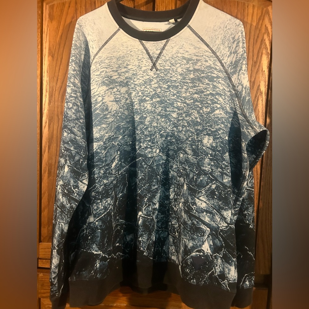 Guess Men's Willis Landscape-Print Fleece Sweatshirt XL